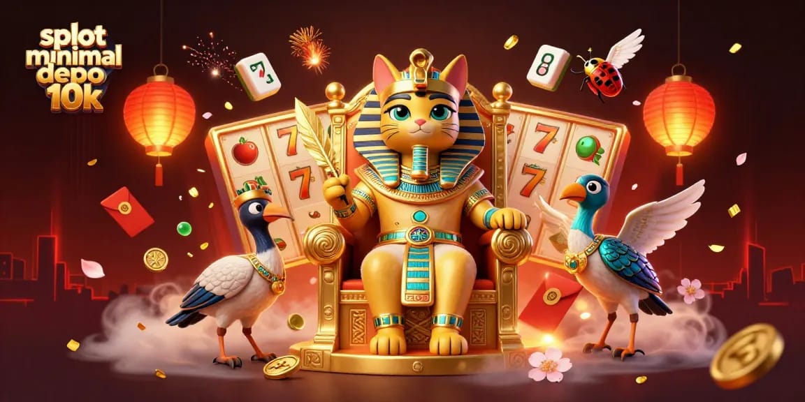 Menangkan hadiah menarik di slot minimal depo 10k dengan ilustrasi kasino digital yang kaya warna.