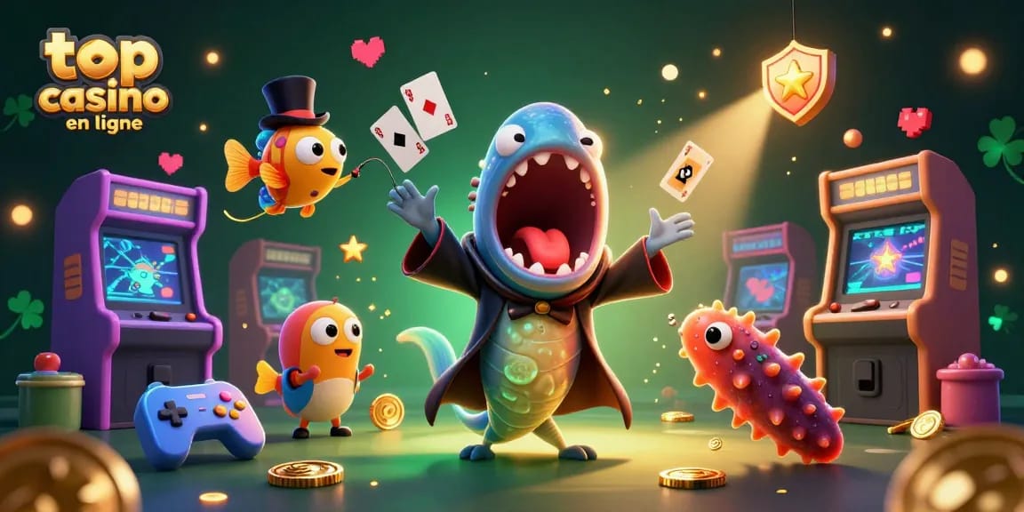 Illustration 3D d'un casino en ligne mettant en avant le meilleur casino en ligne à travers des personnages marins
