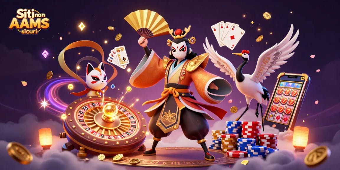 Scopri l'emozione dei Siti non AAMS sicuri in questa vivace opera d'arte del casino che presenta elementi di gioco dinamici e personaggi.