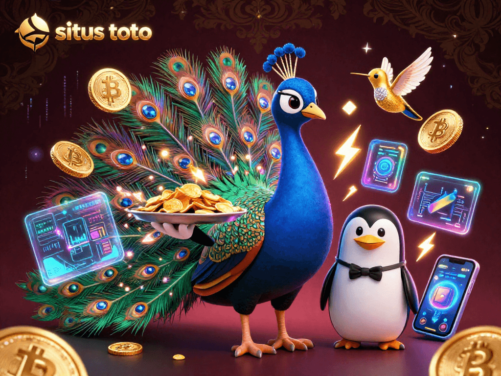 Menangkan taruhan di situs toto dengan ilustrasi 3D meriah penuh warna dan elemen permainan.