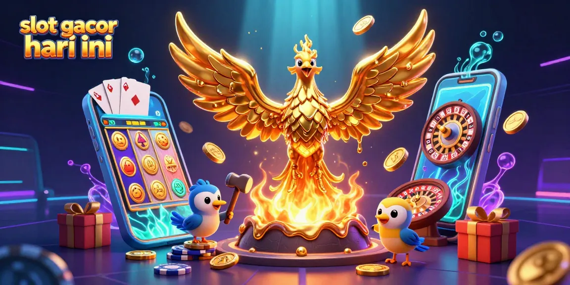 Experience the thrill of "slot gacor hari ini" with 3D illustrations of winning moments and exciting game elements.