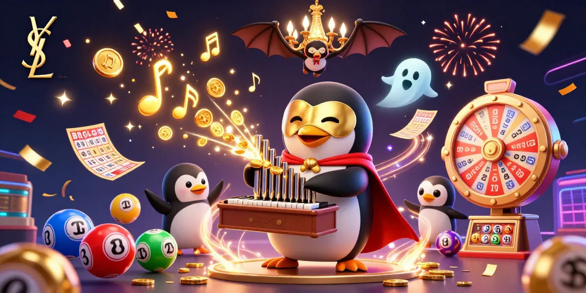 Engage with thrilling ysl casino action showcasing a magical scene of a penguin and a bat.