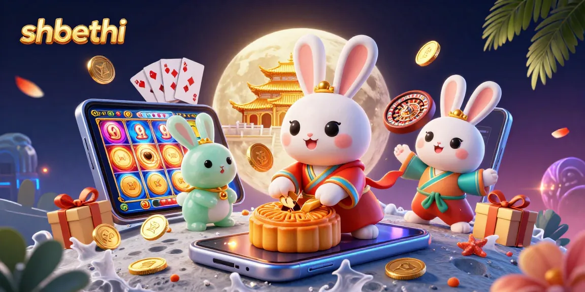 shbethi captures a vibrant scene of the moon rabbit in a casino setting, showcasing gaming excitement.