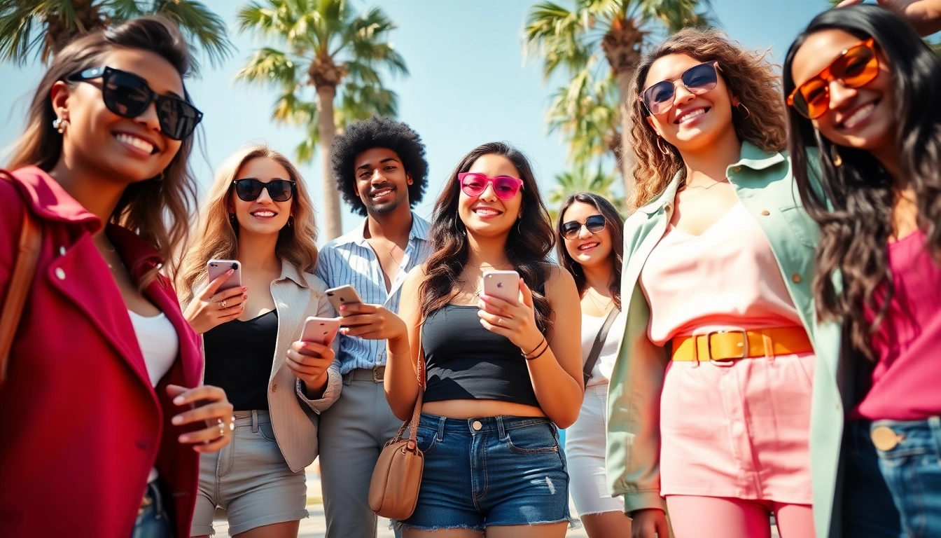 Find trending OnlyFans models enjoying a sunny outdoor setting with vibrant fashion styles.