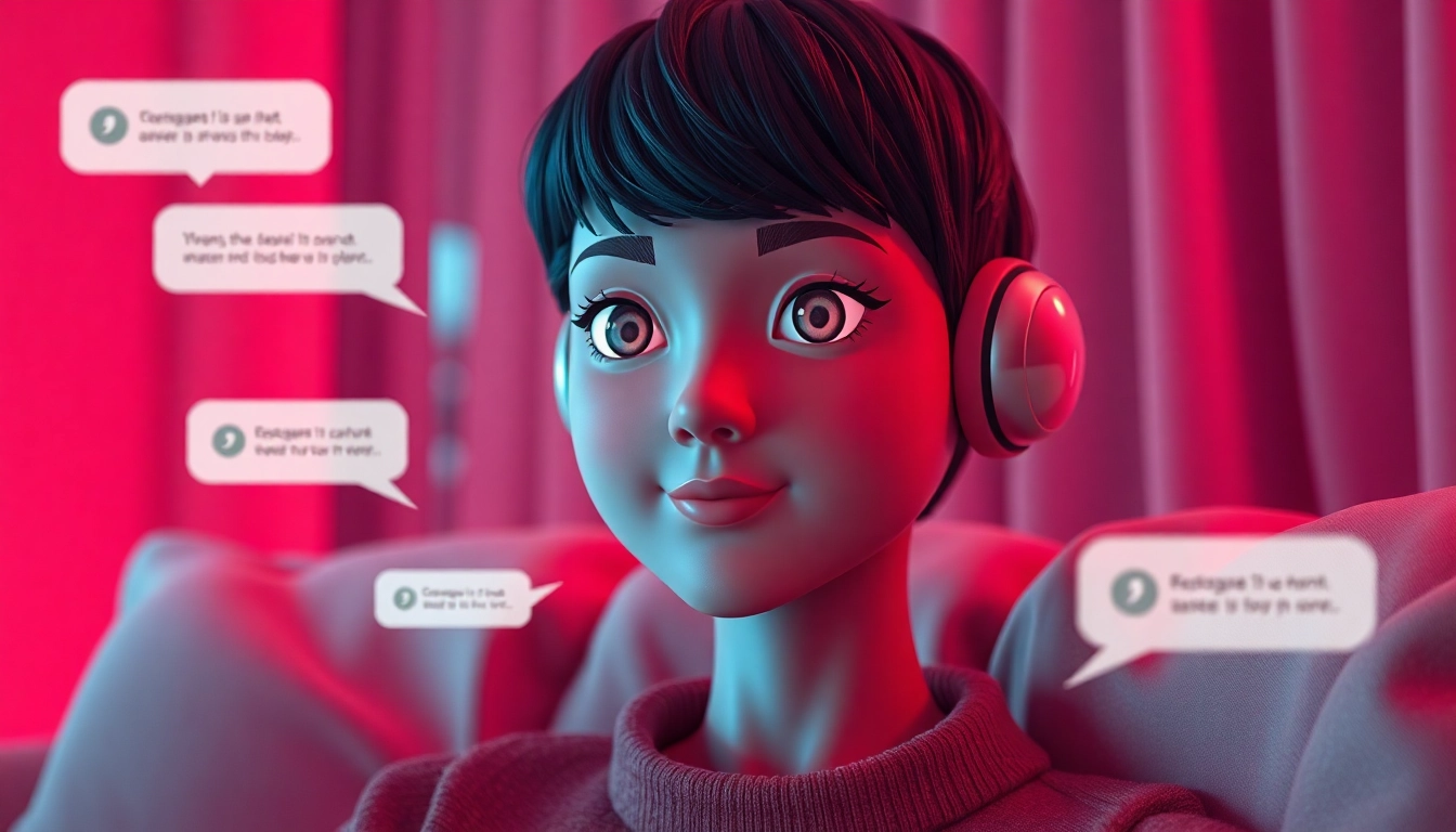 Engaging AI avatar in a warm chat interface for ai porn chat interactions