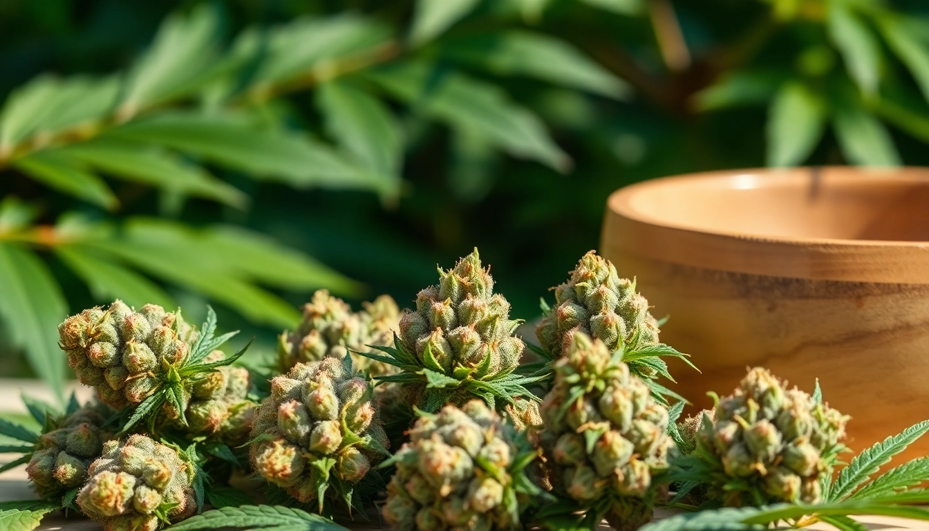 Showcasing Mental Wellness CBD buds in a serene setting with natural lighting.