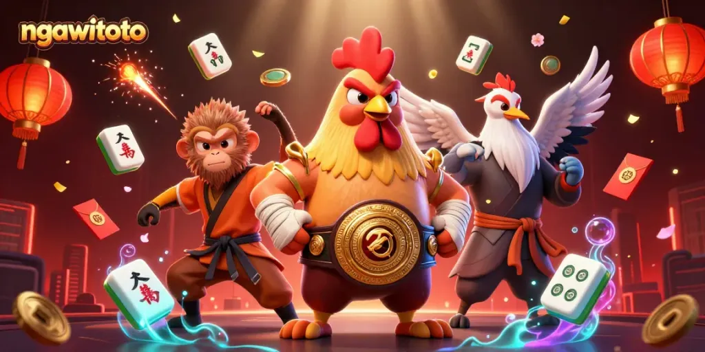 Experience the thrill of gaming at ngawitoto with vibrant characters and dynamic casino elements.