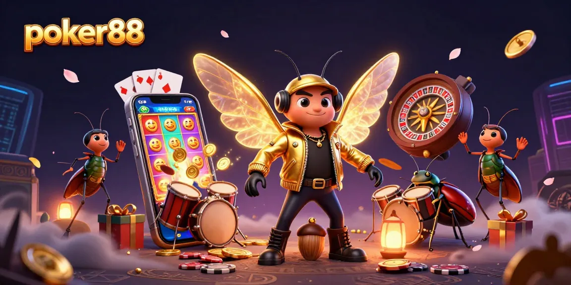 Engage in thrilling gameplay at poker88, featuring exciting casino elements and vibrant illustrations.