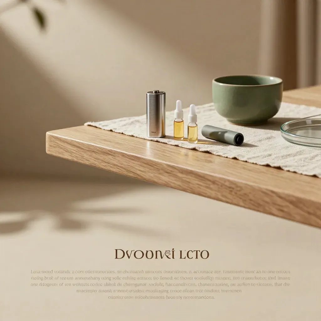 CBD pods on a pale oak surface with linen, plant shadow and soft afternoon light