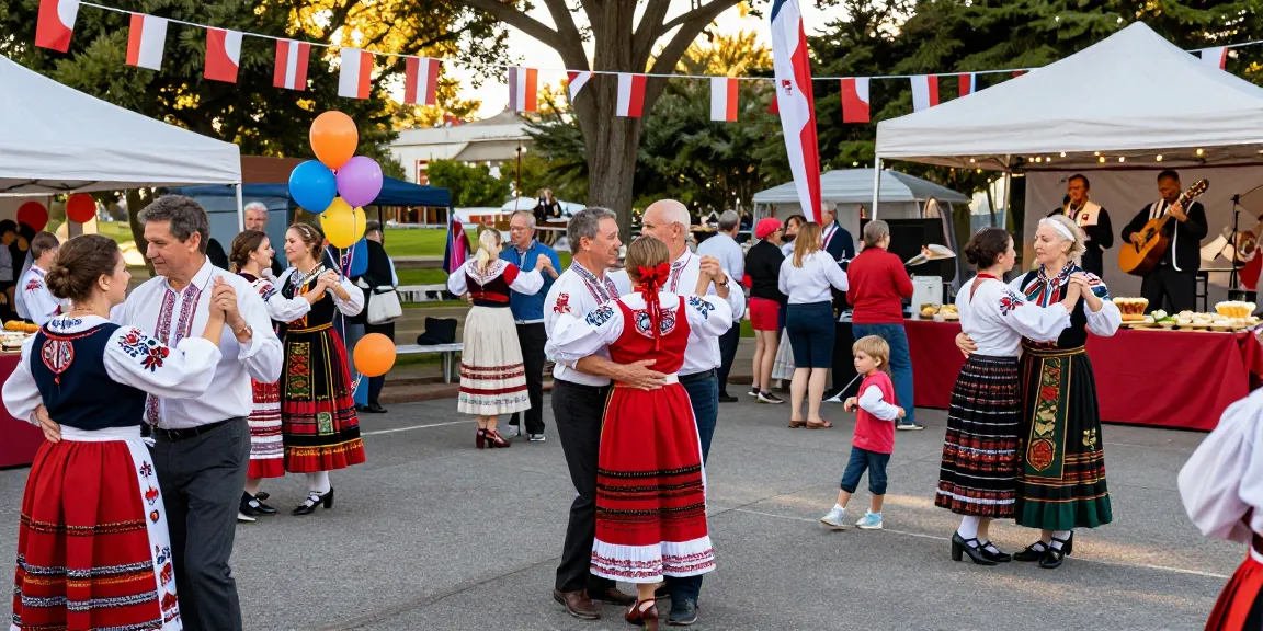 Community celebration at Polish festival highlighting https://www.sfpol.com/ cultural heritage with food, music, and traditional dance.