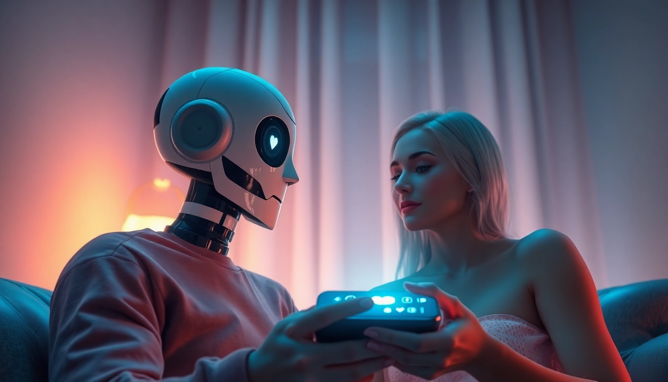 Engaging AI chat sex interaction showcasing a warm digital interface with a friendly character.