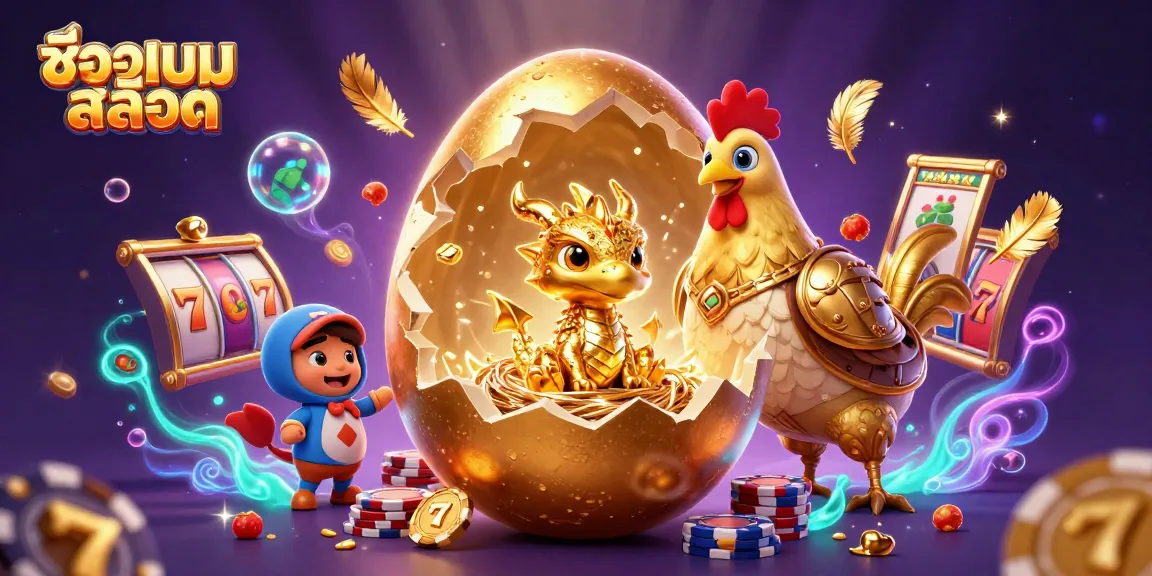 Engage with ชื่อเกมสล็อต showcasing vibrant slot machine elements and a golden dragon illustration.