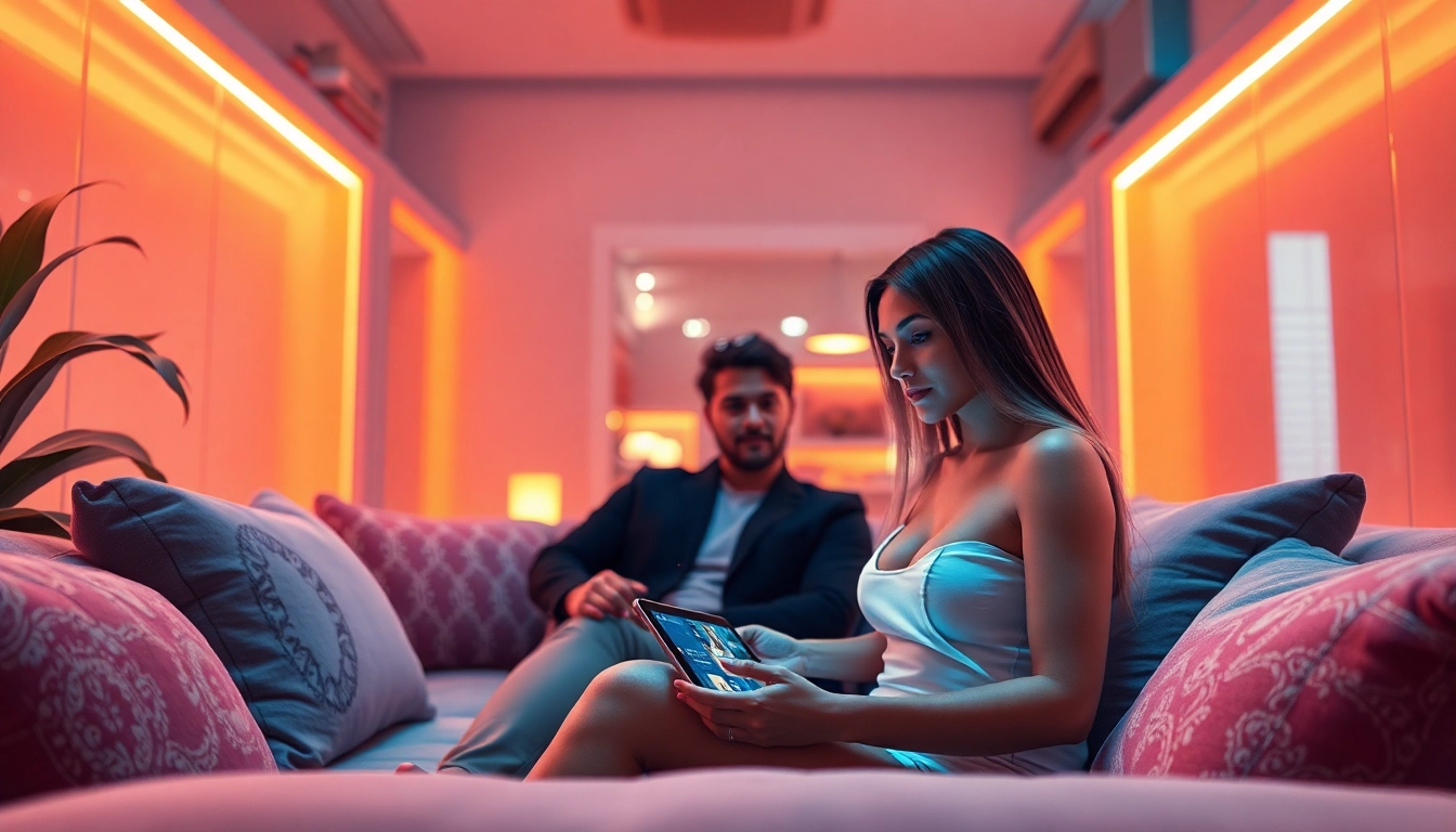 Engaging AI porn chat scene with vibrant digital interactions and intimate atmosphere