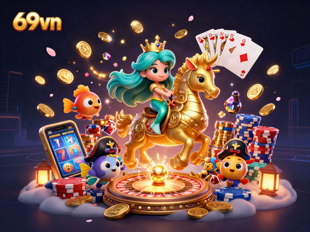 Experience excitement with 69vn as a mermaid princess and seahorse highlight dynamic casino games.