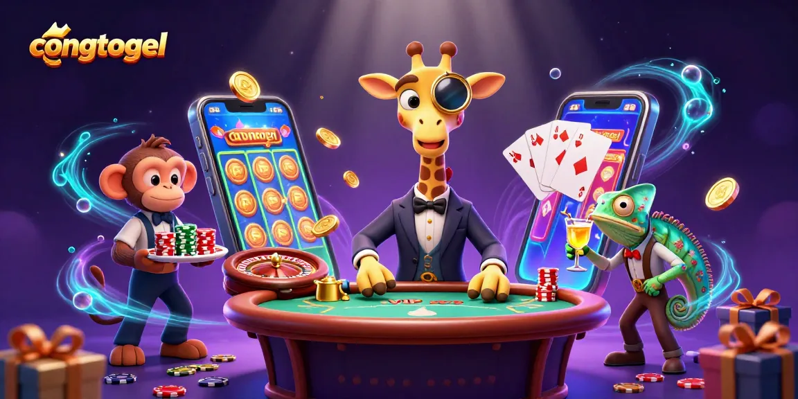 Engage with the congtogel slots and vibrant casino fun in this animated illustration.