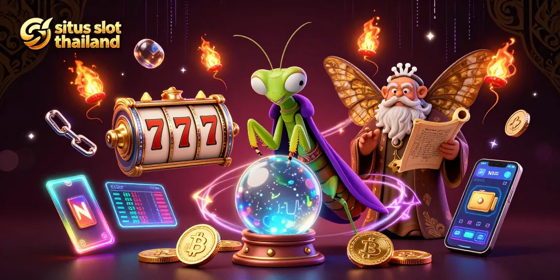 Engage with situs slot thailand as fortune teller and motifs of luck fill a vibrant scene.