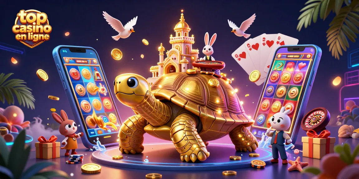 Jouez aux jeux de casino comme un pro au top casino en ligne avec une tortue dorée géante.