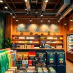 Visit our Weed Store featuring vibrant displays of cannabis products in a welcoming atmosphere.