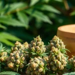 Showcasing Mental Wellness CBD buds in a serene setting with natural lighting.