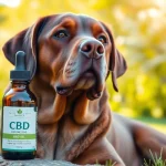 Promote CBD Oil For Dog to enhance your pet's health in a serene park setting.