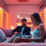 Engaging AI porn chat scene with vibrant digital interactions and intimate atmosphere