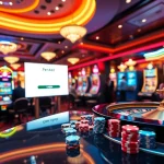 Engage with the exciting pen4d login interface while playing premier slot machines in a vibrant casino.