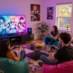 Play porn games with friends in a lively gaming session, showcasing popular adult visual novels.