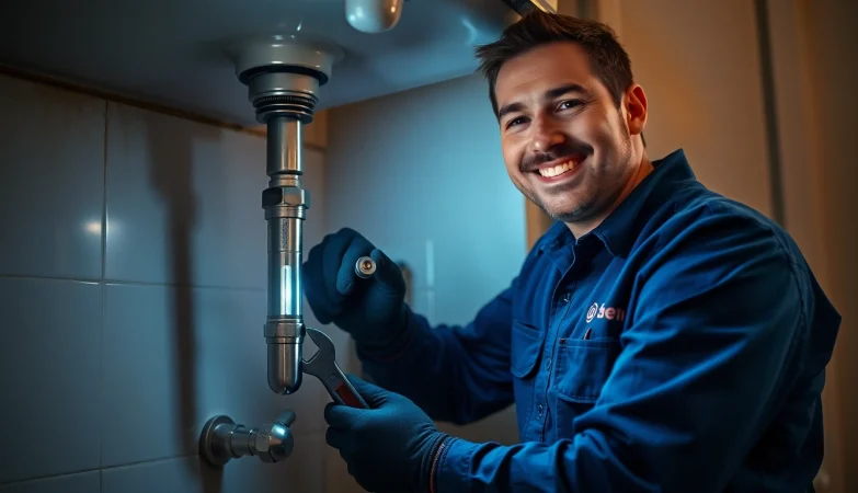Emergency plumbers on holidays or weekends: a professional plumber helps a homeowner fix a pipe under a sink in NYC.