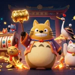 Experience the excitement of Slot Qris with cheerful characters and dynamic casino elements.