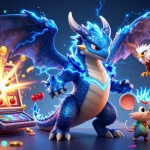 Spin to victory with LL WIN as electric characters light up the casino gaming scene.