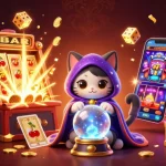 Experience thrilling Raja game login with mystical characters and vibrant casino elements in this dynamic illustration.