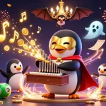 Engage with thrilling ysl casino action showcasing a magical scene of a penguin and a bat.