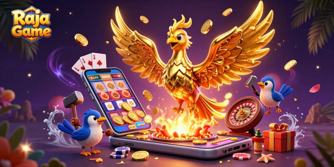 Experience thrilling wins with Raja Game amidst a vibrant, captivating casino environment.
