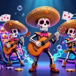Engage with exciting gameplay at Website Sunwin featuring Day of the Dead mariachi band and vibrant casino elements.