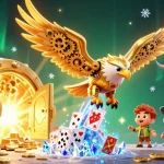 Experience thrilling action in the "slot deposit 10k" scene with a majestic eagle surrounded by dazzling casino elements.