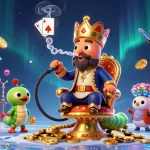 Sekilas permainan seru sarang288 dengan karakter kartun dan mesin slot berkilau.