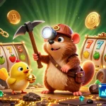 Permainan slot77 dengan karakter unik dalam ilustrasi 3D mendebarkan, menampilkan nuansa kasino.