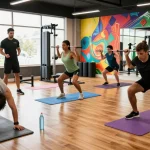 Scene of athletes training in a contemporary gym at Unique Pharma Steroid Shop, showcasing commitment to fitness.