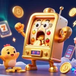 tylekeonhacai showcases a vibrant, engaging 3D slot machine illustration hitting a jackpot with coins pouring out.
