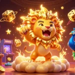Experience thrilling wins with yaar win, featuring a roaring lion and dynamic casino elements.