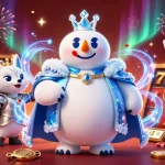 Experience the excitement of depo 5k with a vivid slot-themed 3D illustration showcasing royal characters surrounded by dynamic gaming elements.