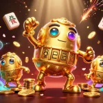 baystatestonewalldems menghadirkan ilustrasi kasino menawan dengan golem emas dan elemen permainan.