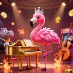 Experience bigpot88's vibrant casino energy with a singing flamingo and a hippo bassist