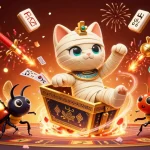 Experience the thrill of judi bola terpercaya with a dynamic scene featuring a mummy cat and betting elements.